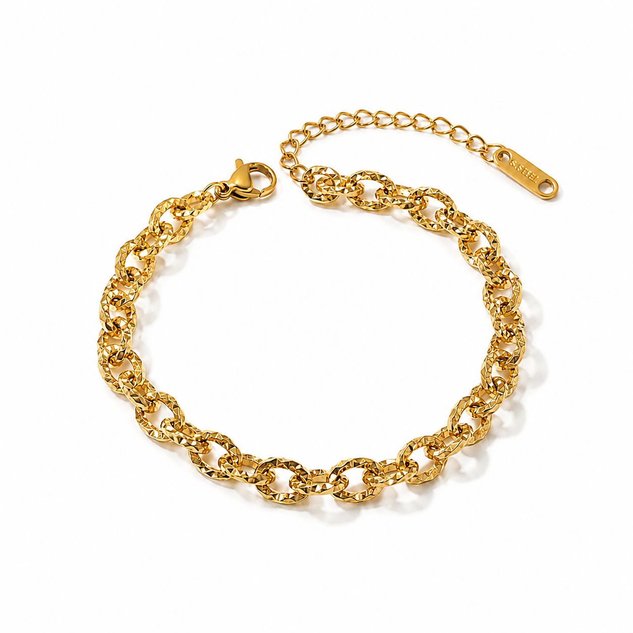Crushed Link Bracelet